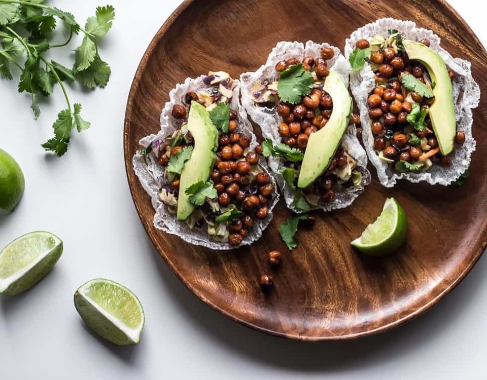Asian Chickpea Rice Paper Tacos